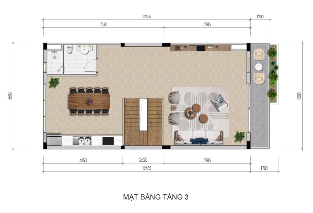 Mặt bằng căn điển hình Lakehouse sàn 3