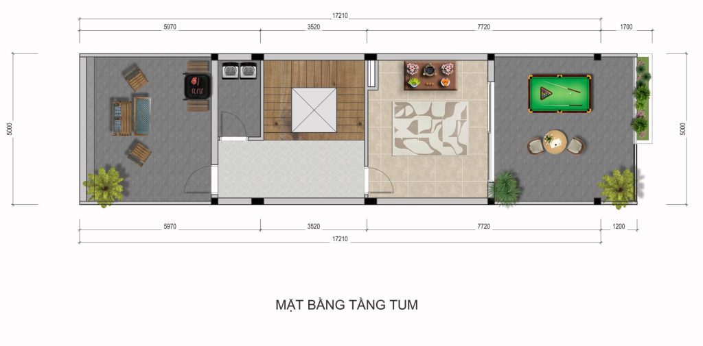 Mặt bằng điển hình Parkhouse Bavella Green Park tầng tum