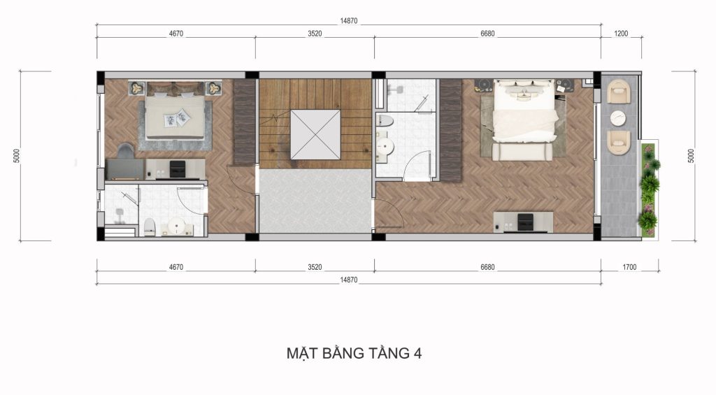 Mặt bằng điển hình Lighthouse Bavella Green Park sàn 4