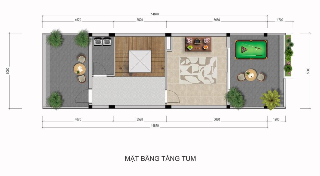 Mặt bằng điển hình Lighthouse Bavella Green Park sàn tum